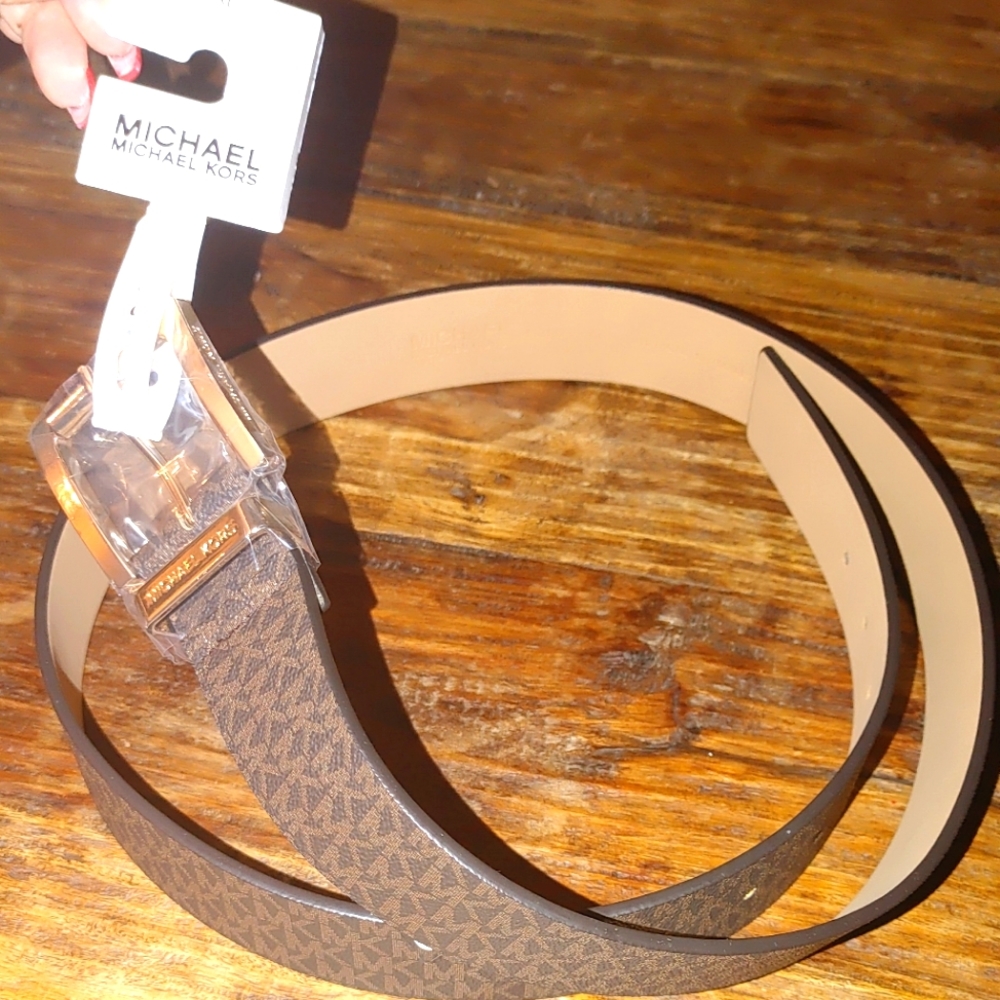 NWT Michael Kors Signature Leather Belt in XL